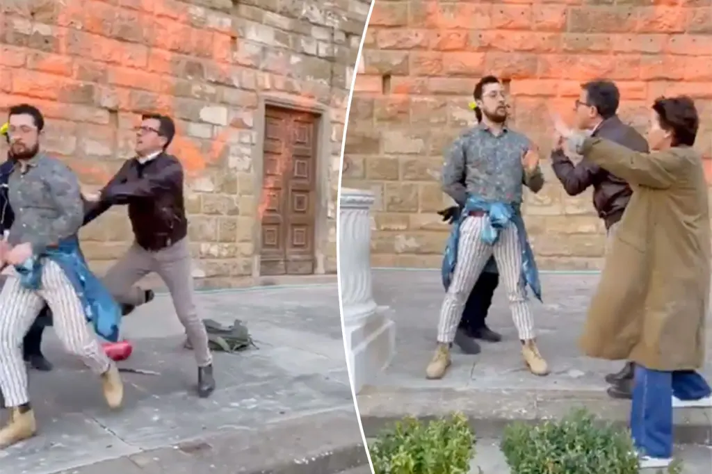 Florence Mayor Physically Confronts Climate Activists Defacing Historic Building.