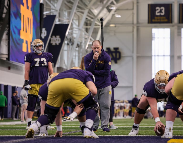 Featured image for Notre Dame's Offensive Guard Competition Heats Up During Spring Practice.