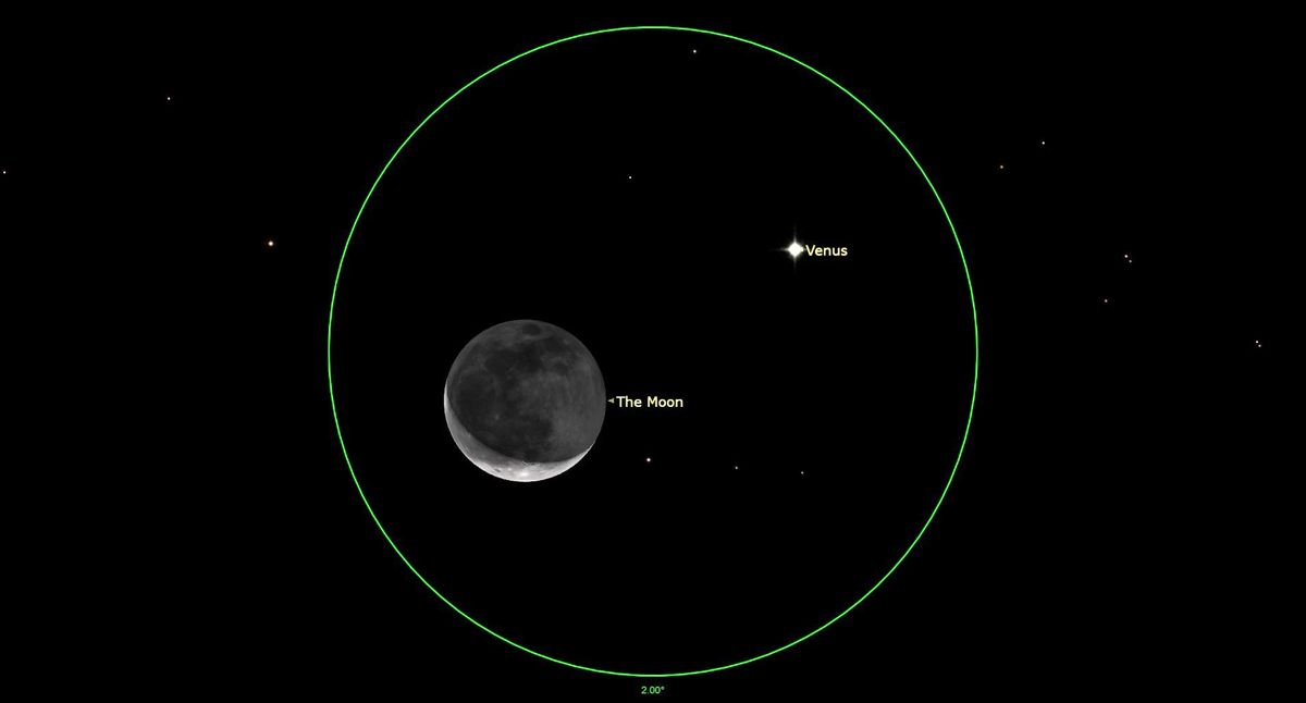 Celestial Show: Moon and Venus Illuminate Morning Sky