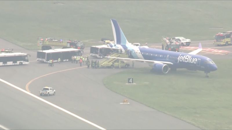 Featured image for JetBlue Flight Skids Off Runway at Boston Logan, No Injuries