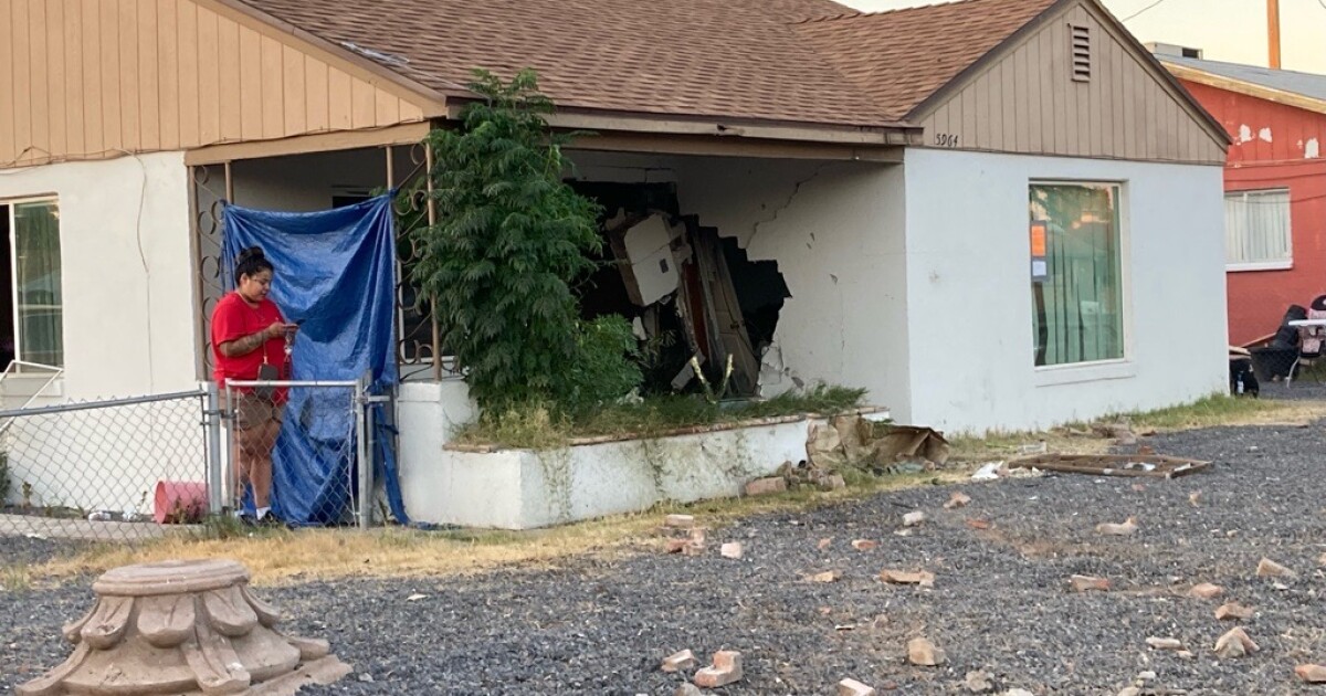 Stolen car driver arrested after crashing into Glendale home.