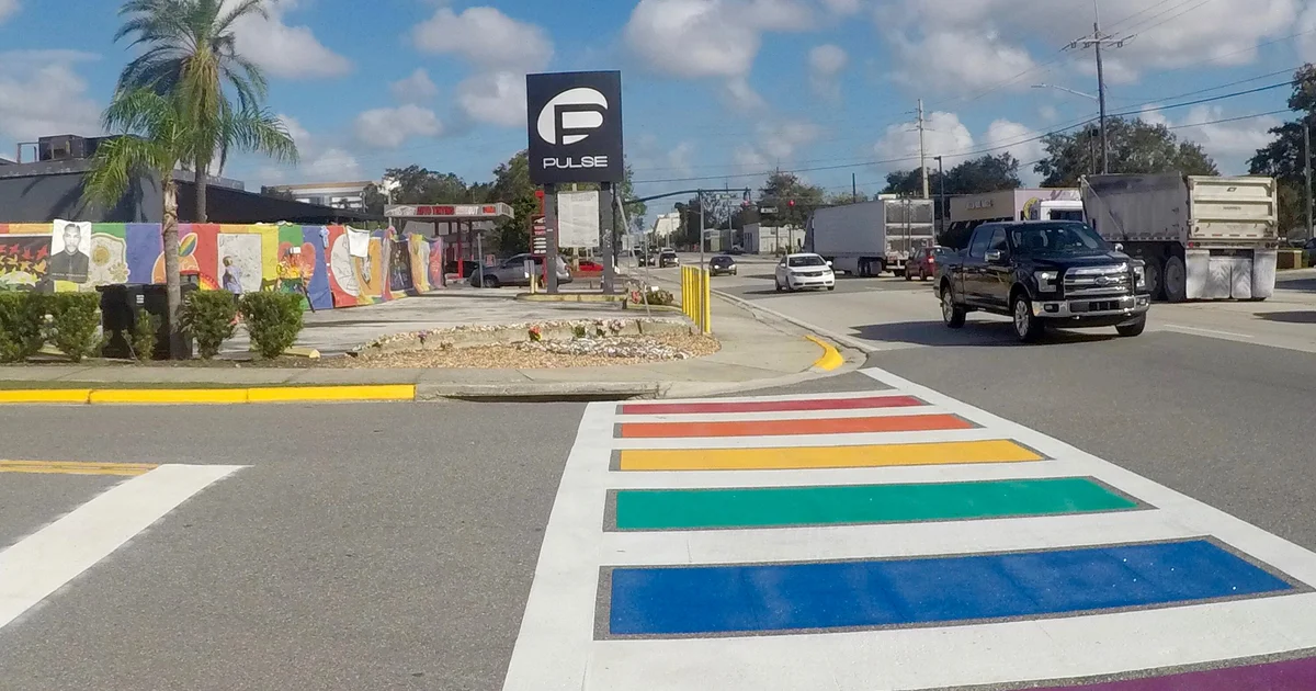Featured image for Orlando's Pulse Memorial rainbow crosswalks removed amid political controversy