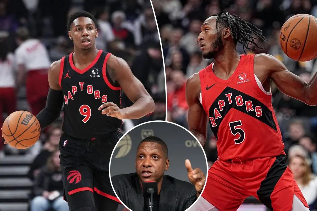 Featured image for "Knicks' RJ Barrett and Immanuel Quickley Thrive with Raptors in Trade Reunion"