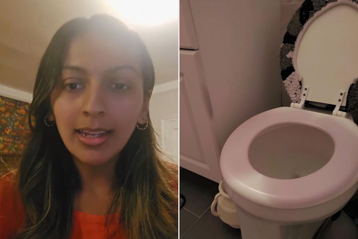 Featured image for Woman Shocked to Find Her Toilet Seat Turned Purple, Revealing a Surprising Cause