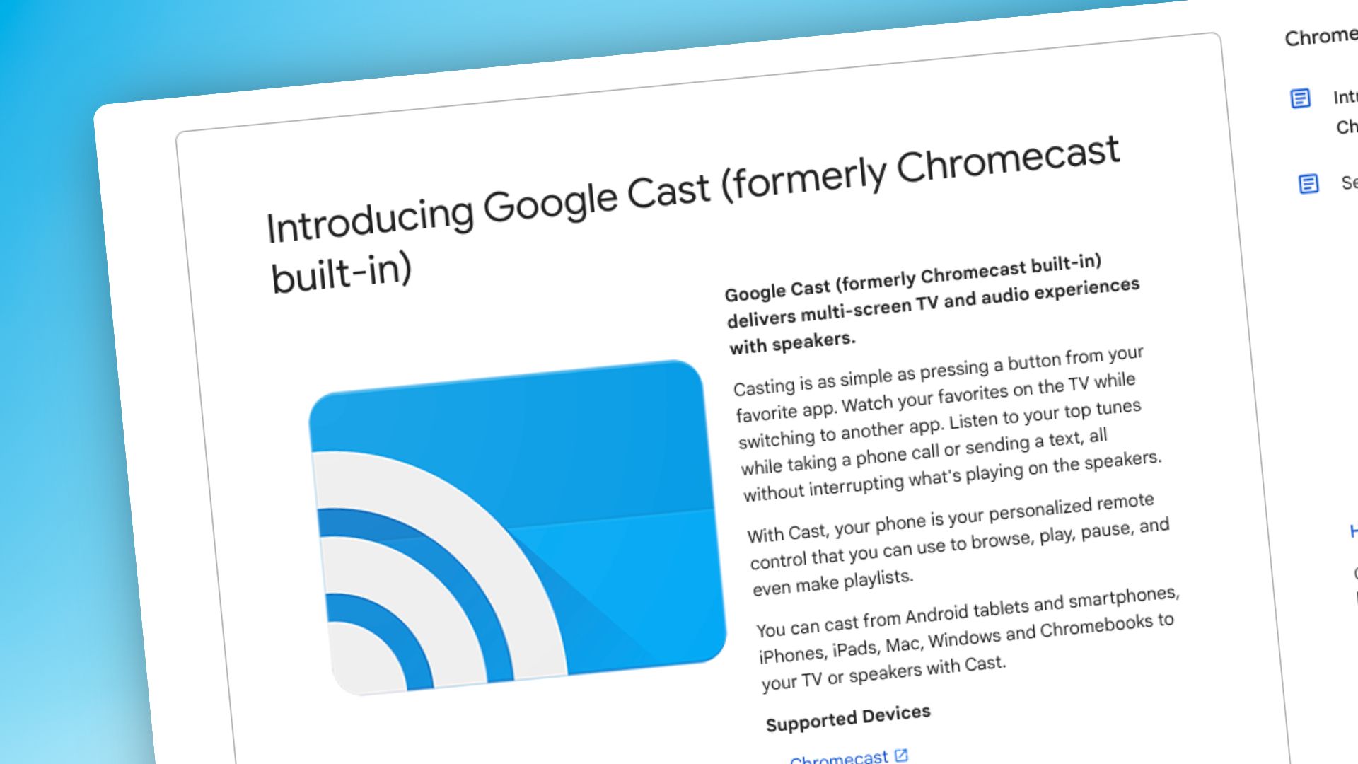 Featured image for Google Rebrands Chromecast Built-In to Google Cast