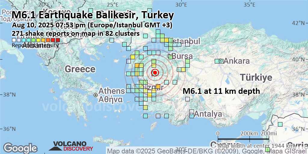 Magnitude 6.1 Earthquake Hits Western Turkey, Felt in Istanbul