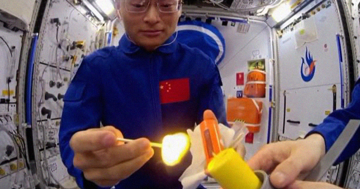 "Chinese Astronaut Achieves Fire in Zero Gravity"