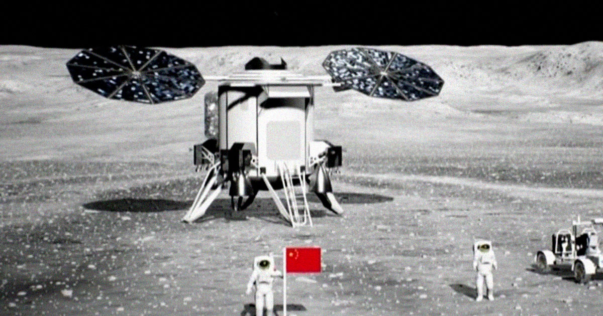 "Chinese Lander Constructs Moon Base Using Dust Bricks"