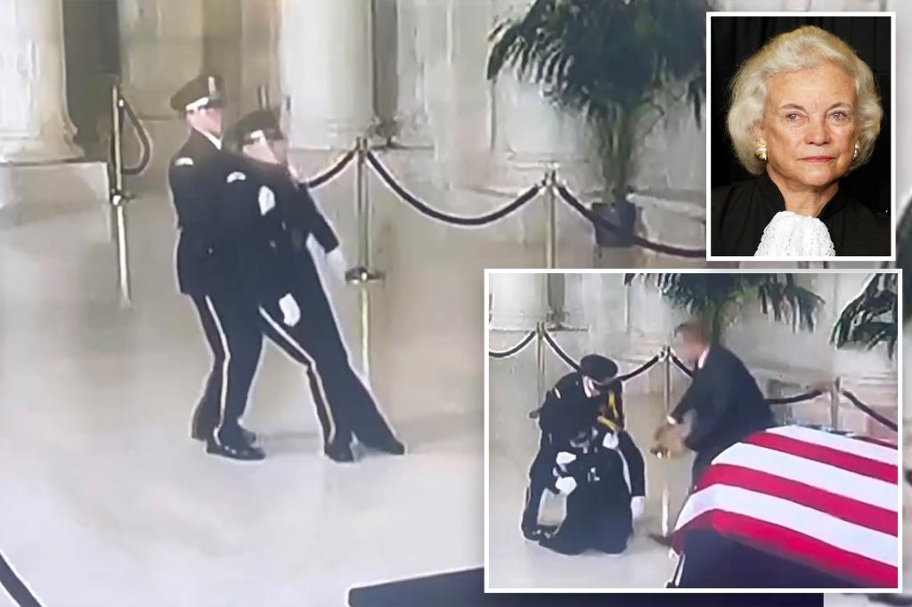 Featured image for Guard Faints on Live TV During Sandra Day O'Connor's Casket Ceremony