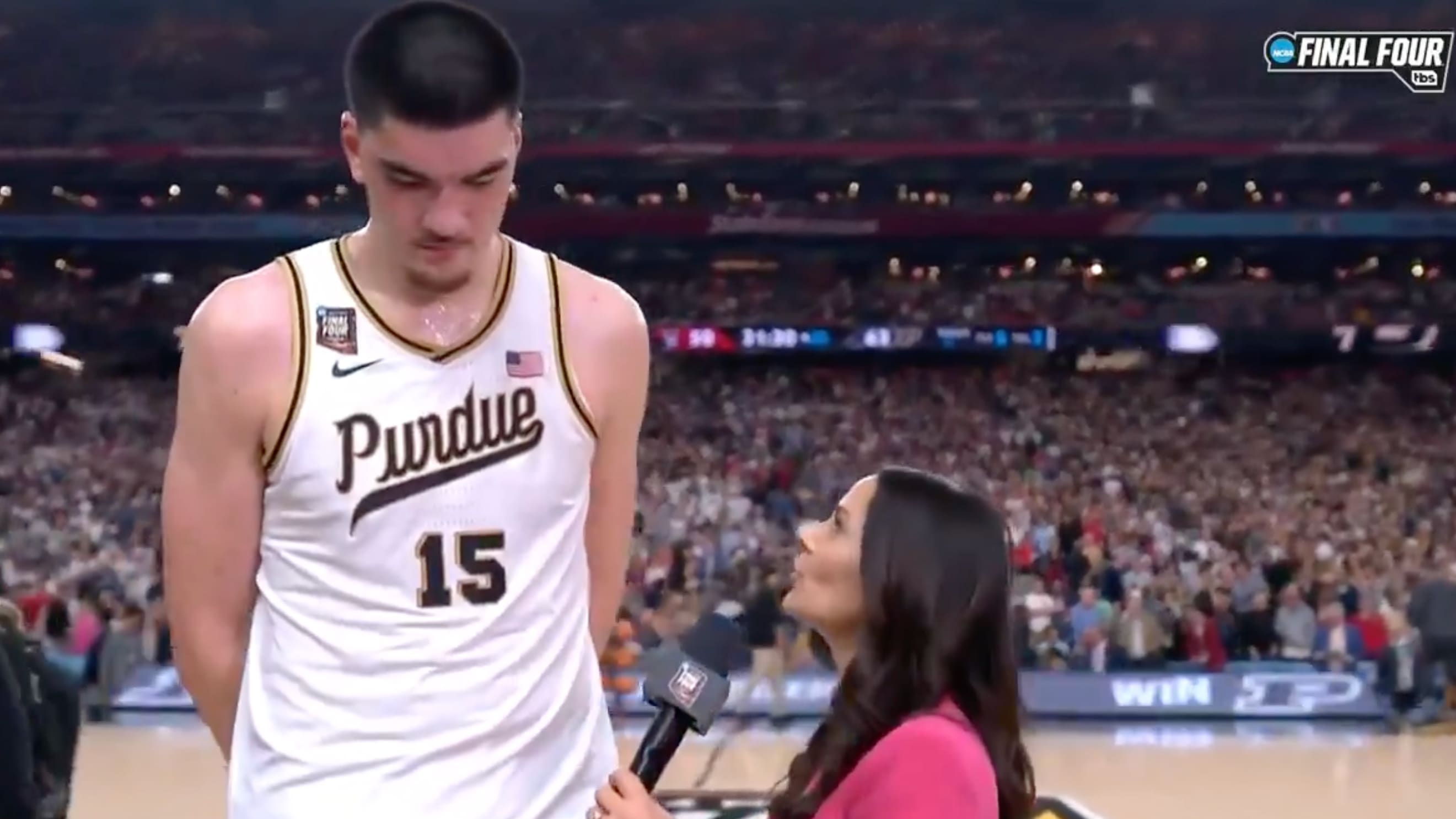 Featured image for "Height Disparity Sparks Humorous Postgame Interviews with Tracy Wolfson"