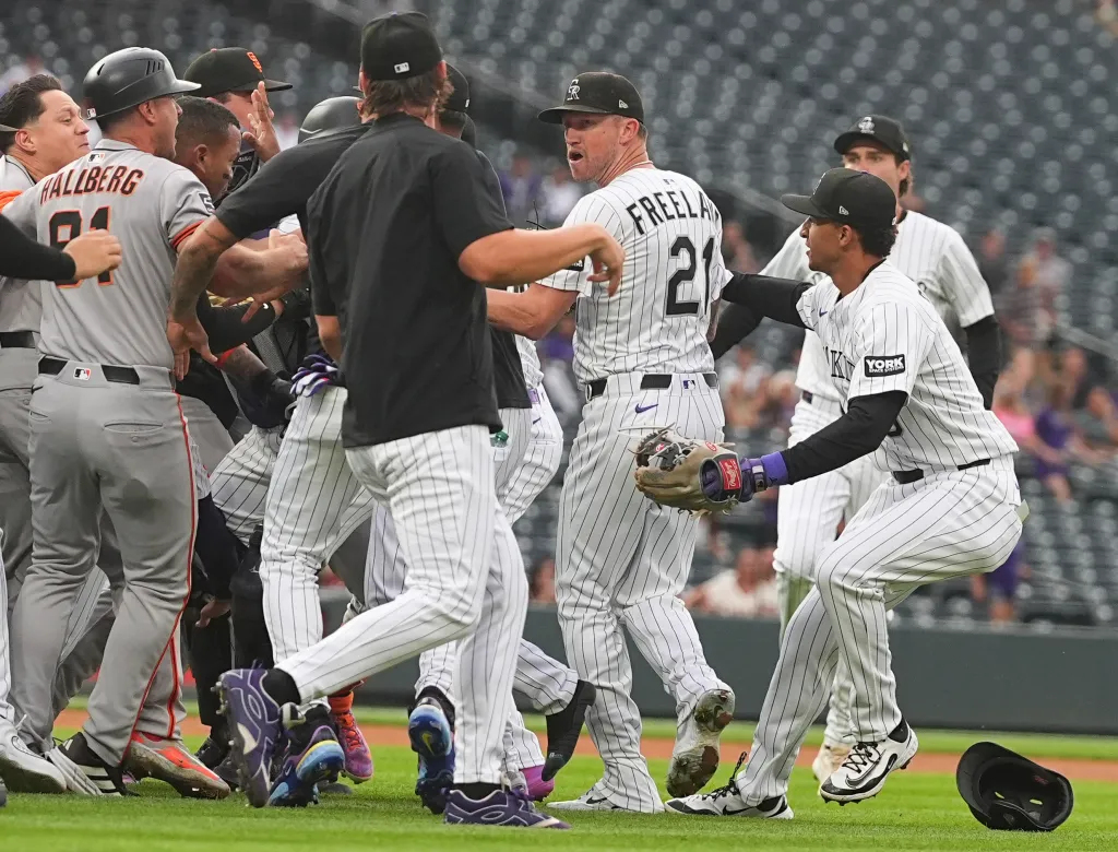 Featured image for Brawl Erupts After Devers' Home Run Sparks Rockies-Giants Clash