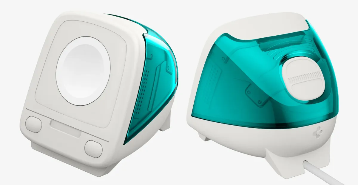 Featured image for Spigen Unveils Retro iMac G3-Inspired Apple Watch Charger Stand