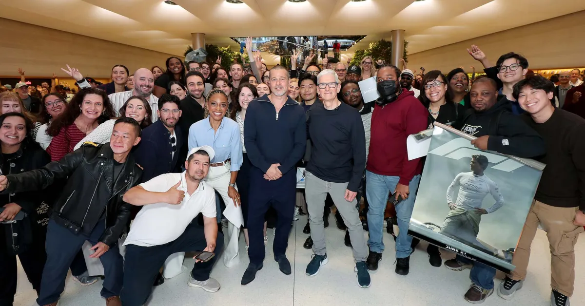 Brad Pitt and Tim Cook Unveil Innovative 'F1' Movie Experience at Apple Store