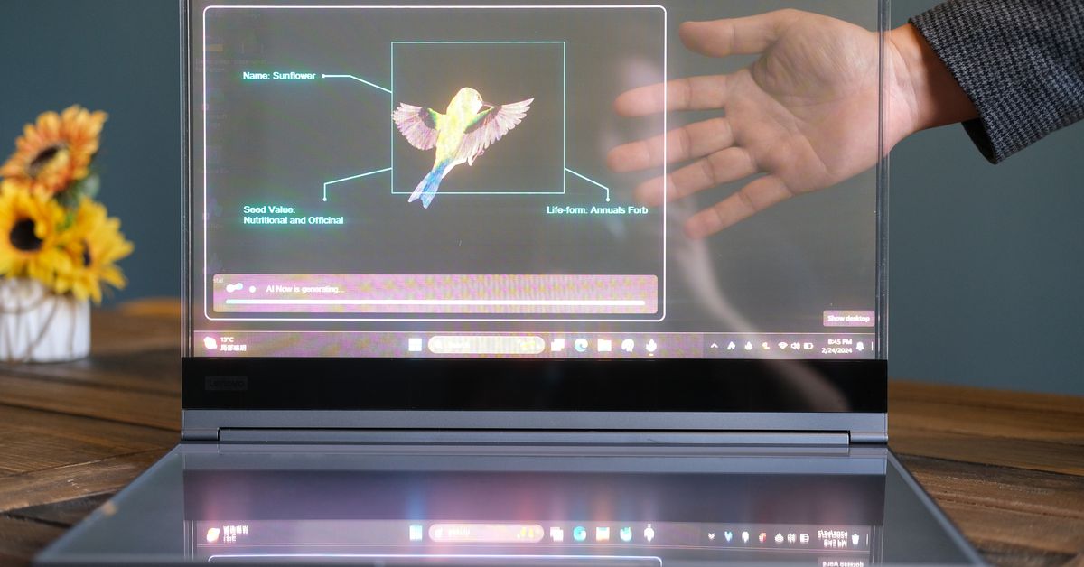 Featured image for "Lenovo Unveils Futuristic Transparent Display Laptop"