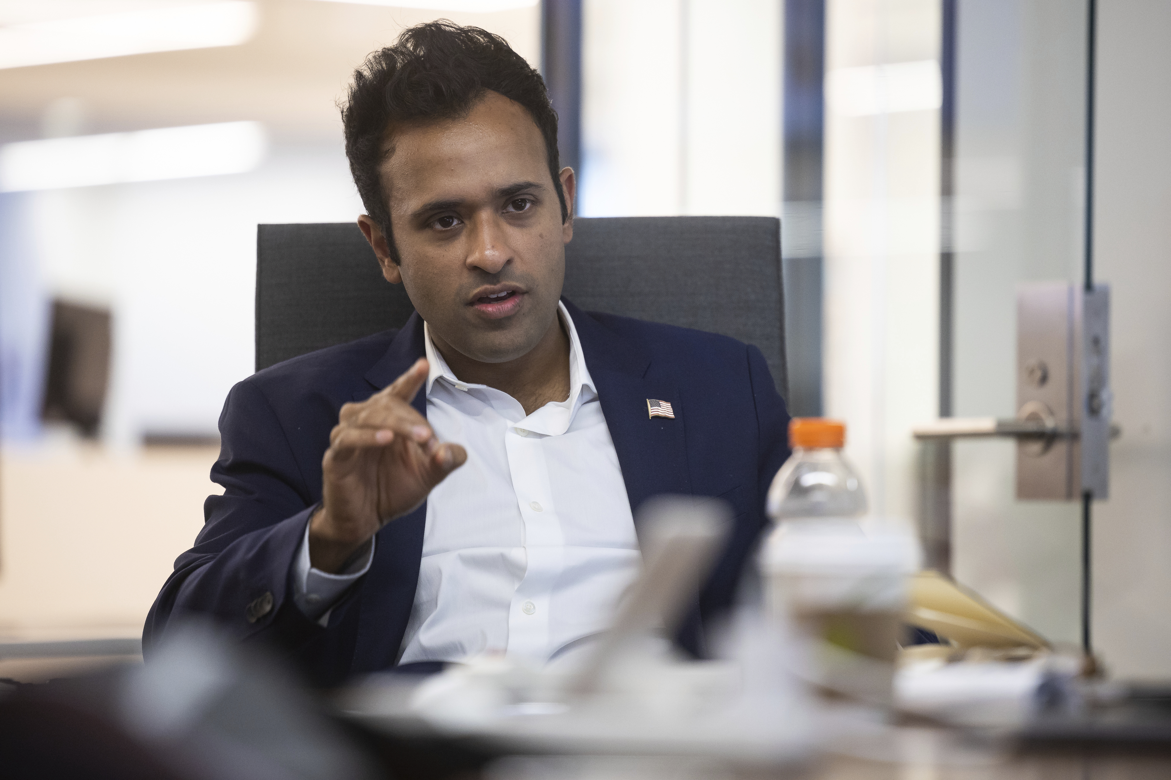 "Trump and Ramaswamy call for attention on China while Trump claims US is in decline under Biden"