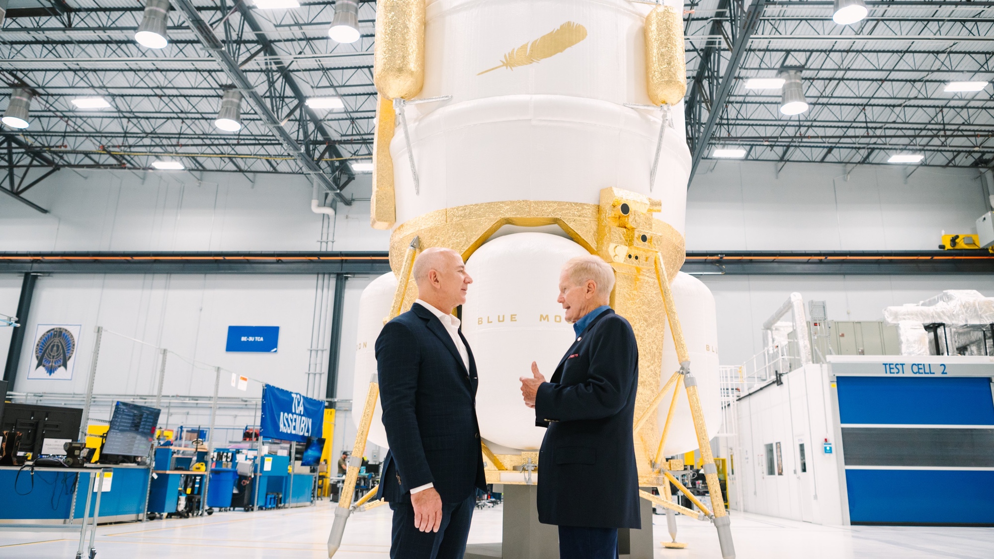 "Blue Origin's Lunar Lander Prototype Unveiled by Jeff Bezos for NASA"