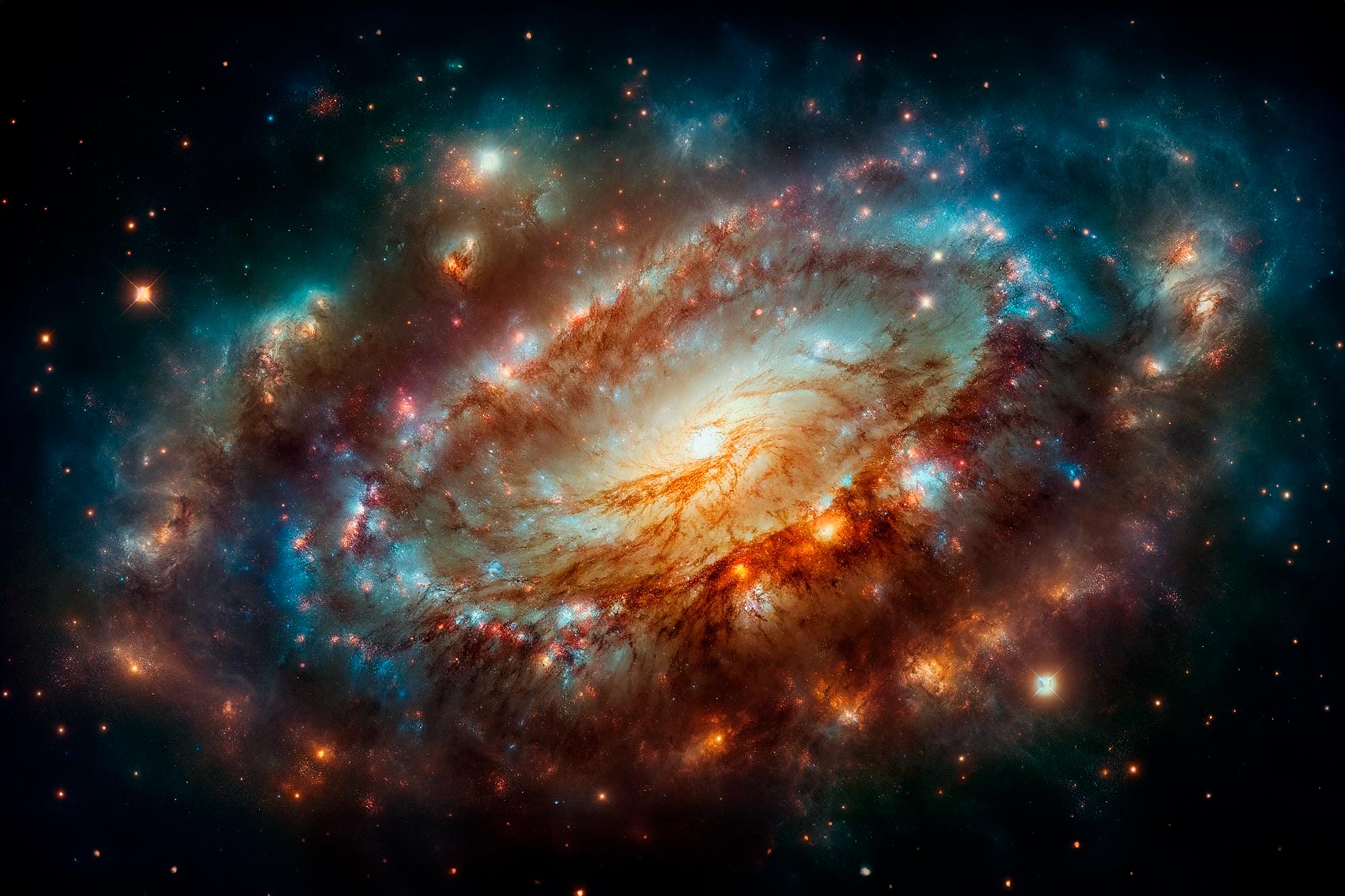 "JWST Unveils Giant Young Stars and Galactic Merger in Early Universe"