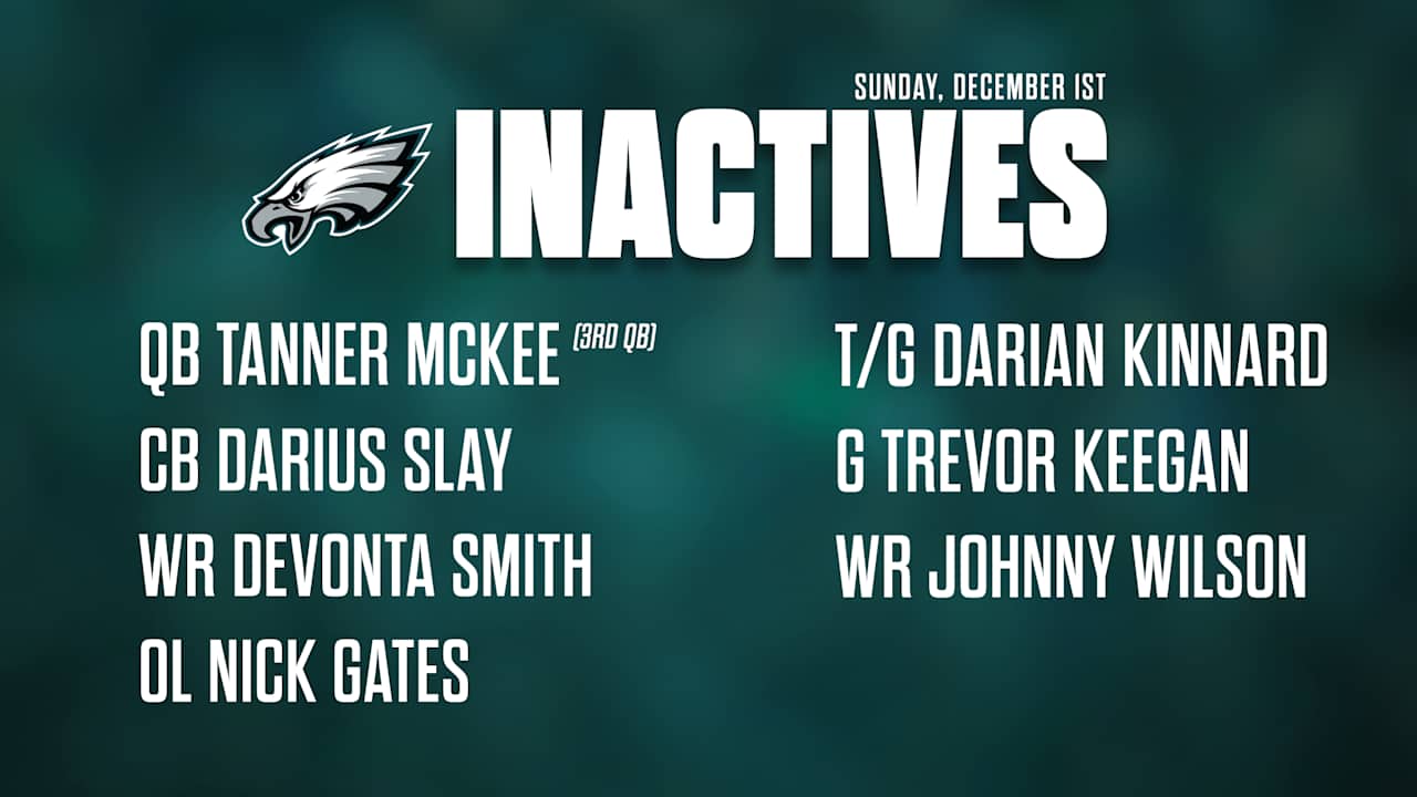 Eagles' DeVonta Smith sidelined for Week 13 clash with Ravens