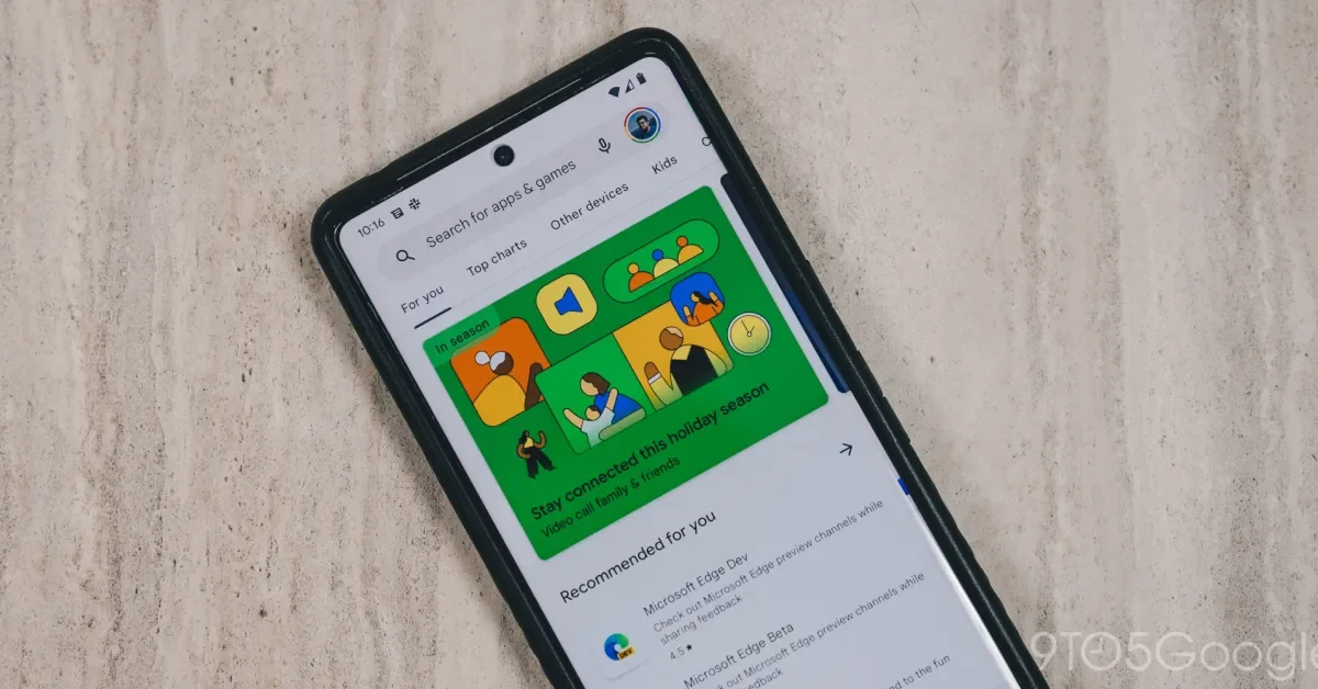 Enhanced Google Play browsing showcases app screenshots on various devices