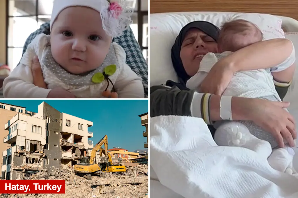 Reunited: Miracle baby found alive 54 days after Turkey quake.