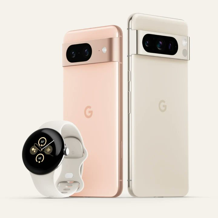 "Google Unveils Pixel 8, Pixel 8 Pro, and Pixel Watch 2 Designs Ahead of Launch"
