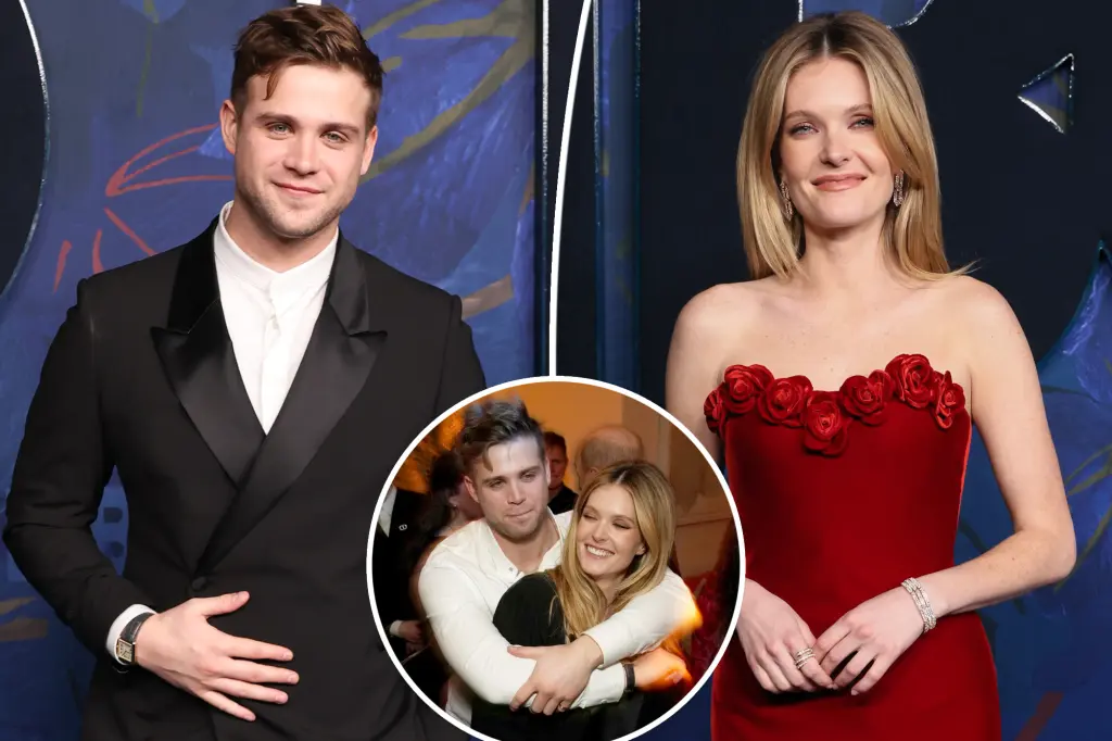 Featured image for "White Lotus' Meghann Fahy and Leo Woodall's Cozy Emmys Afterparty Affection"