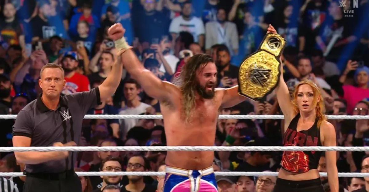 Featured image for Becky Lynch Supports Seth Rollins in Title Defense at Clash in Paris