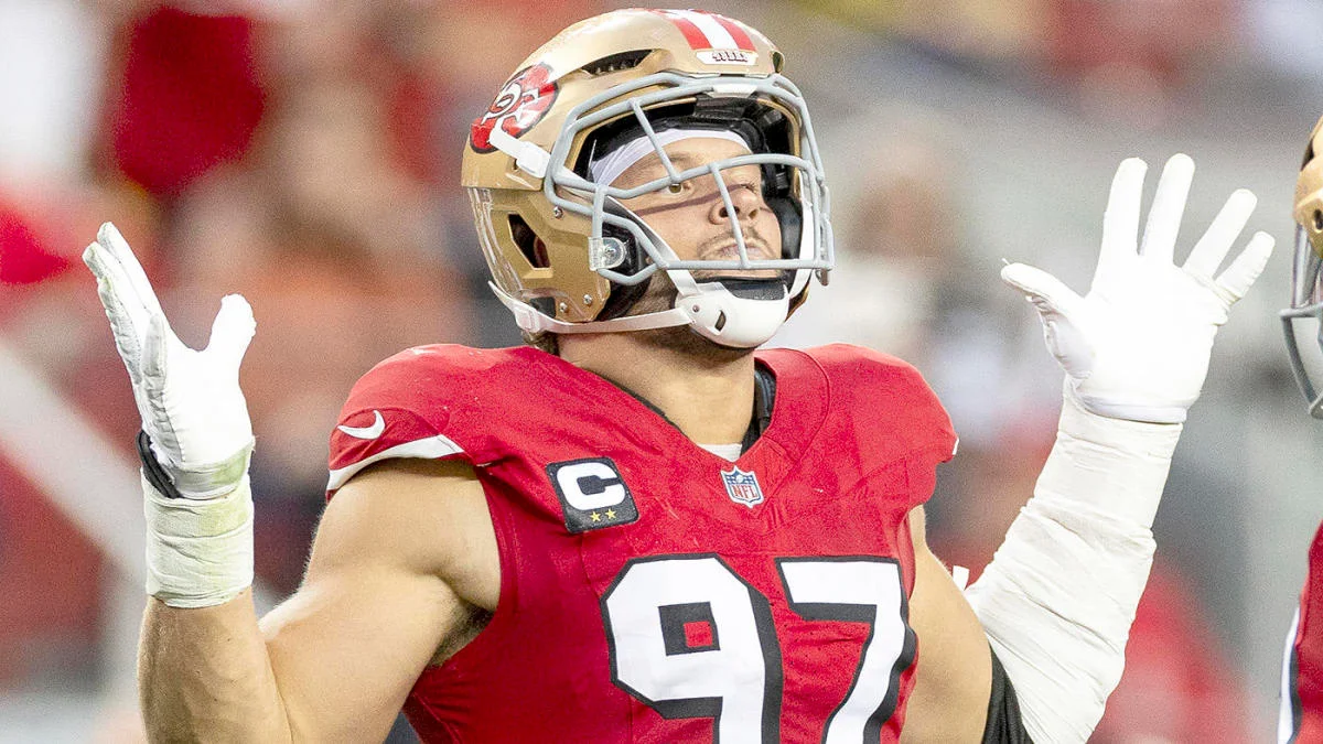 Featured image for 49ers' Nick Bosa Fined for Wearing MAGA Hat During Interview