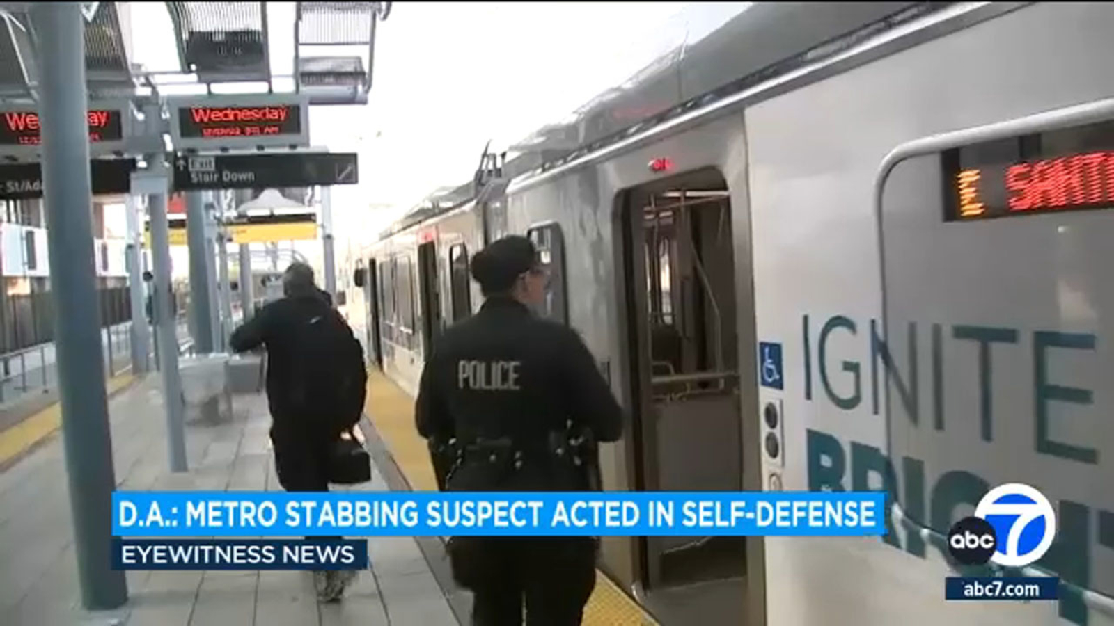 "Self-defense claim leads to suspect's release in Metro Gold Line stabbing"
