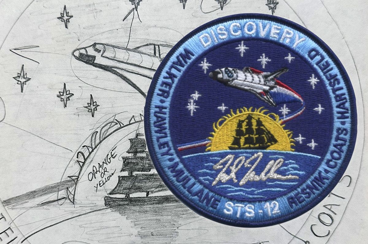 Son's 40-year-old design for astronaut dad's mission patch finally produced.