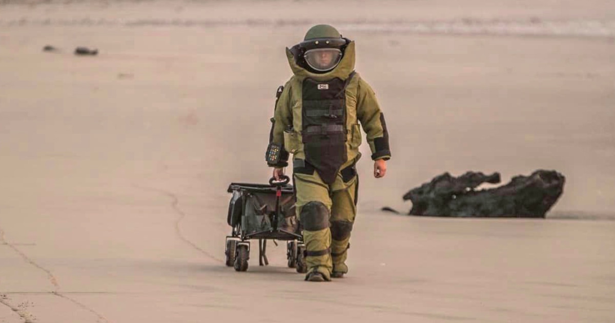 Featured image for "1960s Practice Bomb from WWII Surfaces on Santa Cruz Beach"