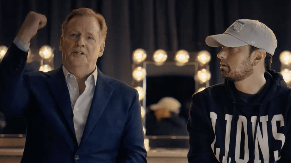 Featured image for "Eminem and Roger Goodell's Hilarious Detroit-Themed NFL Draft Promo Draws Fans to Windsor and Downtown Detroit"