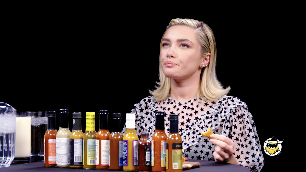 Featured image for Florence Pugh Dishes on Hawkeye and Spicy Wings on Hot Ones