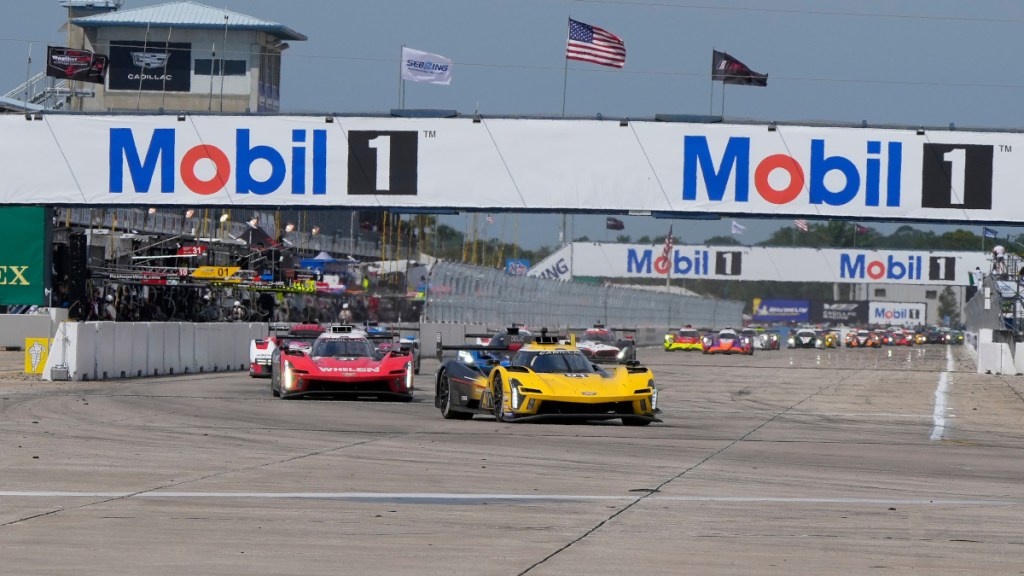 Featured image for WTR Acura leads Cadillacs at Sebring 12H halfway mark.