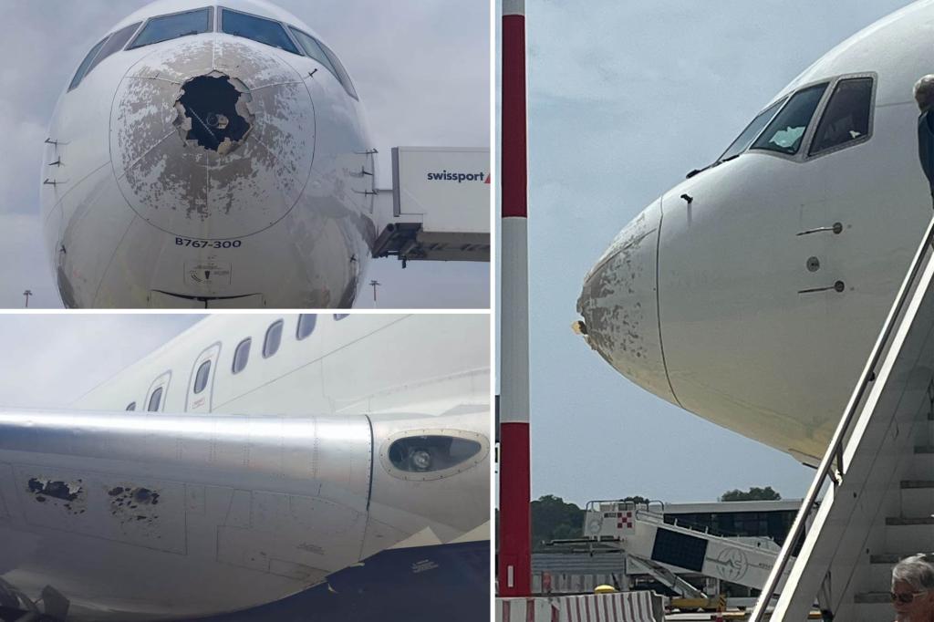 Featured image for Delta Flight Makes Emergency Landing After Hail Storm Damages Plane