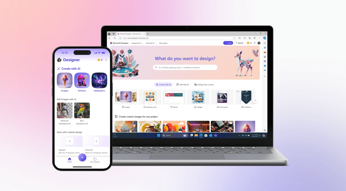 Microsoft's AI-Powered Designer App Now Available on iOS, Android, and Windows