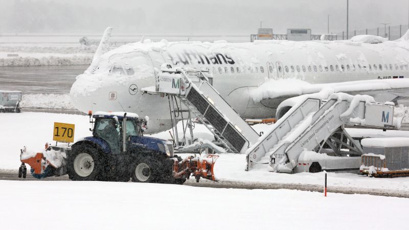 Featured image for Winter Storm Paralyzes Southern Germany with Heavy Snowfall, Causing Massive Flight Cancellations
