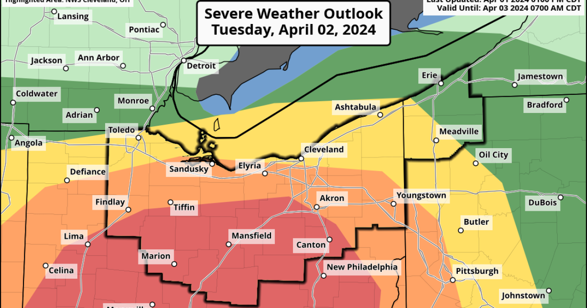 Featured image for "Northeast and Southwest Ohio Face Severe Tornado and Storm Threat on Tuesday"