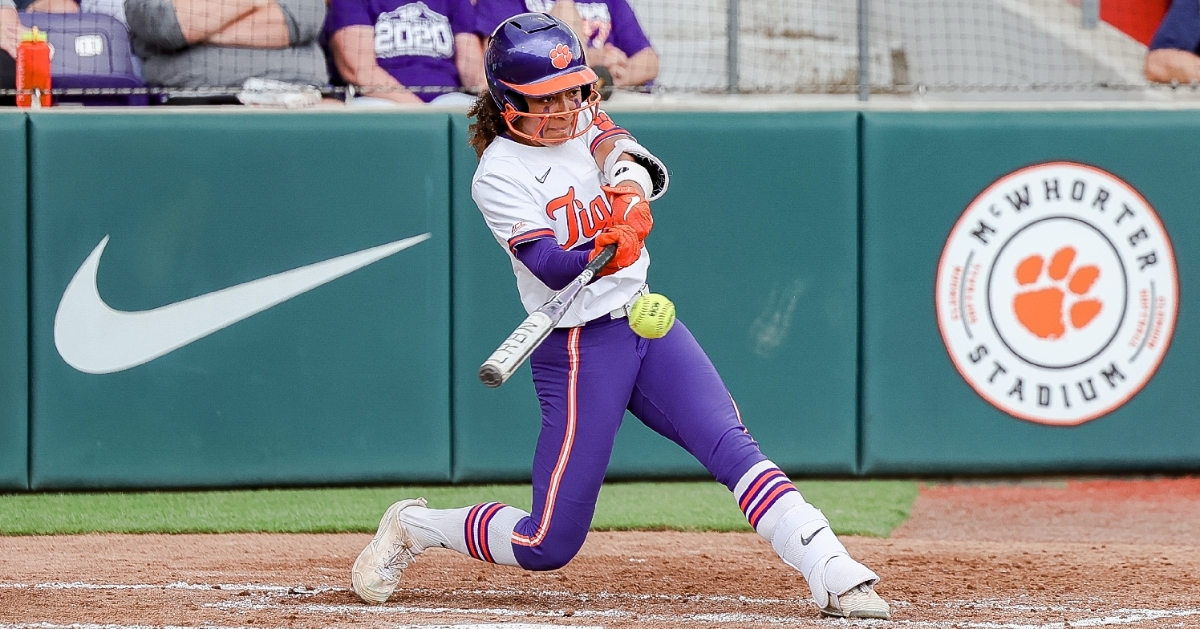 Clemson dominates Auburn in NCAA Regional softball game.