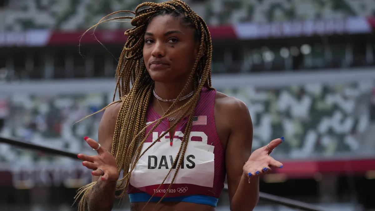 Featured image for Tara Davis-Woodhall loses national title due to positive cannabis test.