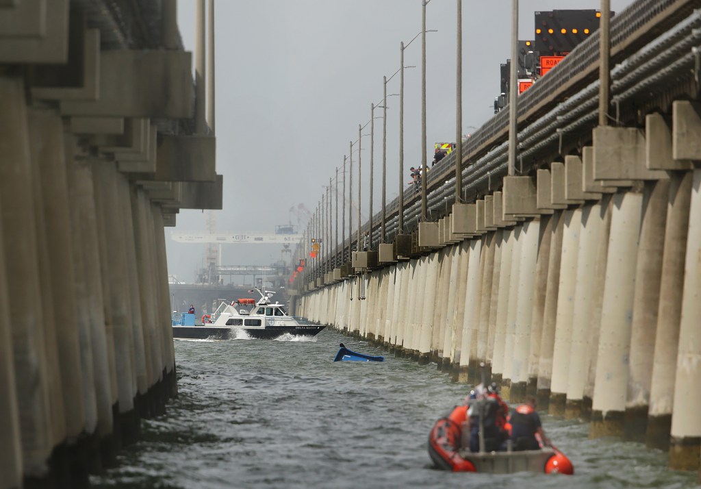 Tractor-trailer driver found after going off Chesapeake Bay Bridge-Tunnel