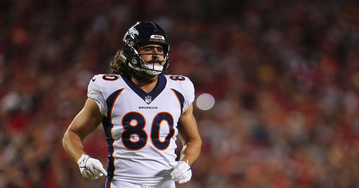 Featured image for "Denver Broncos TE Greg Dulcich Returns from IR, Boosting Offense with Speed"