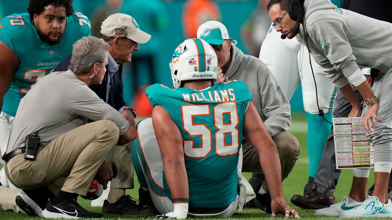 Featured image for Injury Woes Plague Dolphins' Williams and Hill