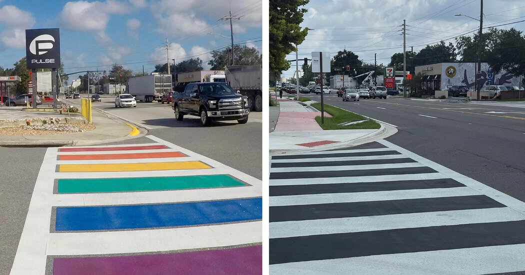 Featured image for Florida Removes Rainbow Crosswalks Amid Controversy Over Pulse Memorial