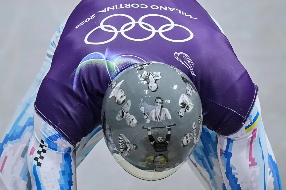 Ukraine’s tribute helmet barred from Olympic skeleton race, IOC says