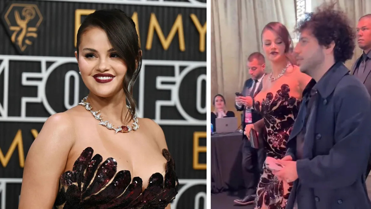 Selena Gomez Stuns in Sheer Sequined Gown at Emmys Alongside Benny Blanco