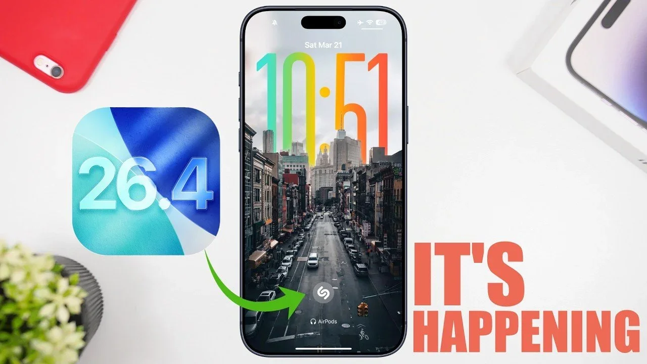 iOS 26.4 refresh boosts productivity with offline Shazam, urgent reminders, and a revamped Music app