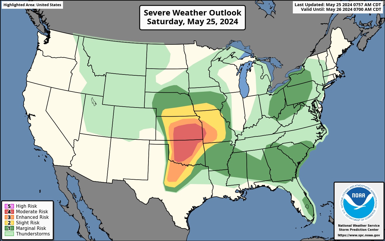 Severe Storms and Tornado Threats Loom Over Central U.S. This Weekend