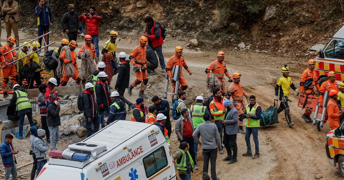 Featured image for "Indian Rescuers Triumph in Tunnel Operation, Freeing 41 Trapped Workers"