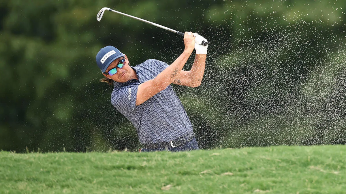 Featured image for Cameron Young Leads at Wyndham Championship Before Weather Halts Play